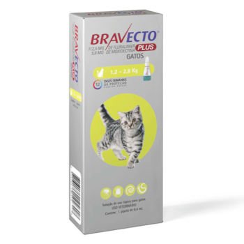 Antipulgas Transdermal Bravecto Plus 112,5mg/0,4ml para Gatos de 1,2kg até 2,8kg - Imagem principal