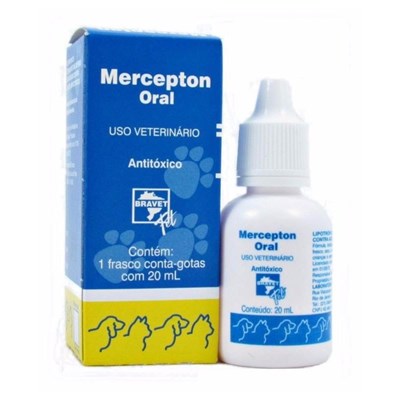 Antitóxico Gotas Mercepton Bravet 20ml para Cachorros e Gatos