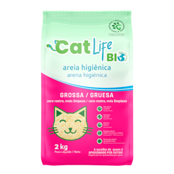 Areia Higiênica Cat Life Bio Grãos Grossos para Gatos 2kg - Imagem principal