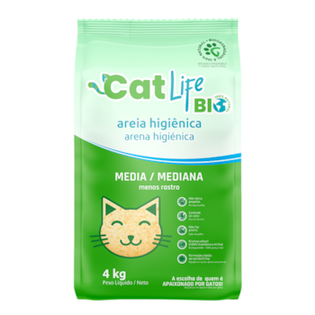 Areia Higiênica Cat Life Bio Grãos Médios para Gatos 4 kg - Imagem principal