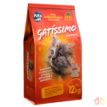 Areia Higiênica Gatíssimo Premium Perfumada para Gatos 12kg - Imagem principal
