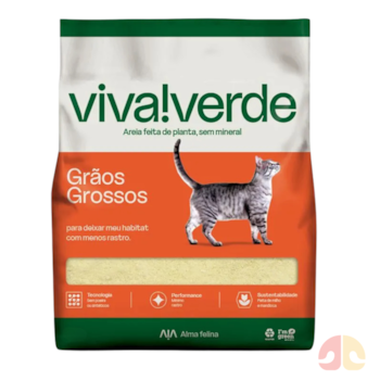 Areia Higiênica Grãos Grossos Viva Verde 10 kg para Gatos - Imagem principal