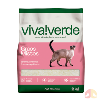 Areia Higiênica Grãos Mistos Viva Verde 10 kg para Gatos - Imagem principal