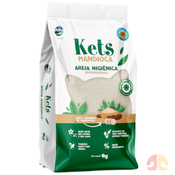 Areia Higiênica Kets Biodegradável Extrato de Mandioca 1 kg para Gatos - Imagem principal