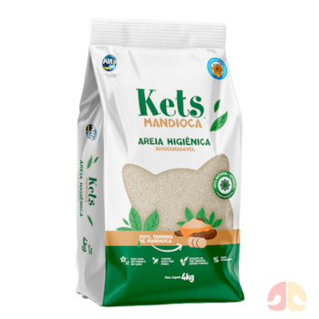 Areia Higiênica Kets Biodegradável Extrato de Mandioca 4 kg para Gatos - Imagem principal