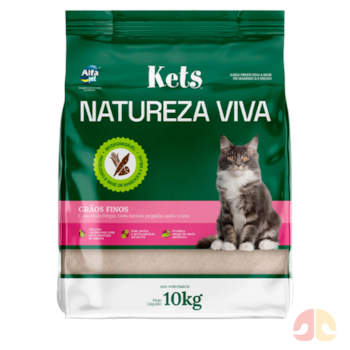 Areia Higiênica Kets Natureza Viva 10 kg Grãos Finos para Gatos - Imagem principal