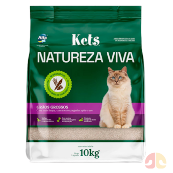 Areia Higiênica Kets Natureza Viva 10 kg Grãos Grossos para Gatos - Imagem principal