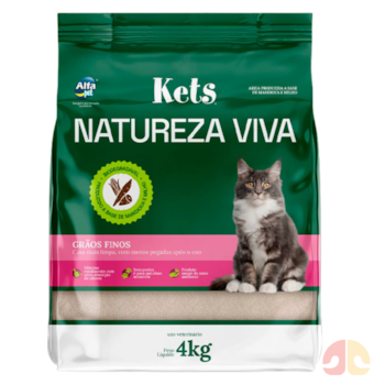 Areia Higiênica Kets Natureza Viva 4 kg Grãos Finos para Gatos - Imagem principal