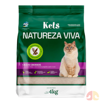 Areia Higiênica Kets Natureza Viva 4 kg Grãos Grossos para Gatos - Imagem principal