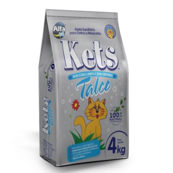 Areia Higiênica Kets Talco Granulado para Gatos 4kg - Imagem principal