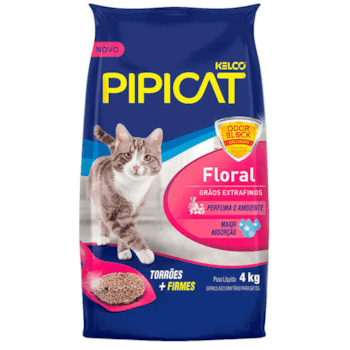 Areia Higiênica Para Gatos Pipicat Floral 4kg - Imagem principal