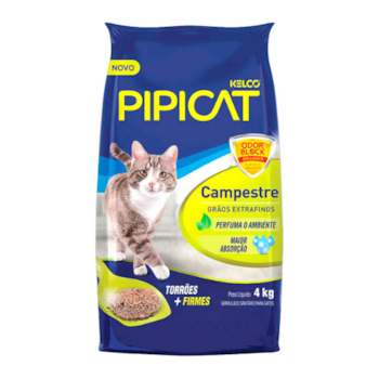 Areia Higiênica Para Gatos Pipicat Perfumado Campestre 4kg - Imagem principal