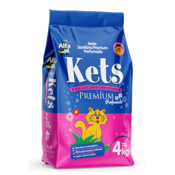 Areia Sanitária Kets Premium Perfumada para Gatos 4kg - Imagem principal