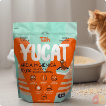 Areia Yucat Higiênica Para Gatos Mandioca Biodegradável 4Kg - Imagem principal