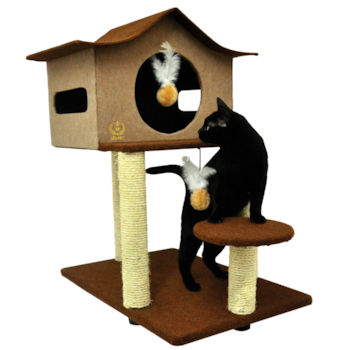 Arranhador Casa de Cuco São Pet Marrom e Bege 78x60x85cm - Imagem principal