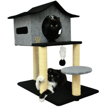 Arranhador Casa de Cuco São Pet Preto e Cinza 78x60x85cm - Imagem principal