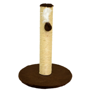 Arranhador São Pet Redondo Grande em Pelucia Lisa Marrom e Sisal - Imagem principal