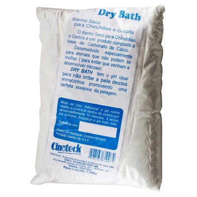 Banho a Seco Cinoteck Dry Bath Carbonato de Cálcio 1kg