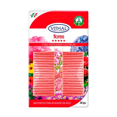 Bastonete Fertilizante Vithal para Flores com 30un