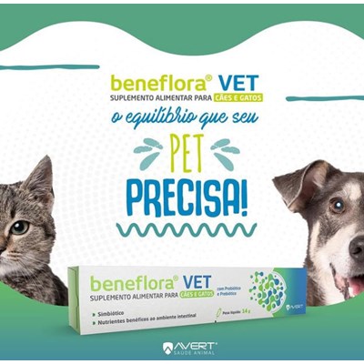 Beneflora Vet suplemento para cachorros e gatos 14gr