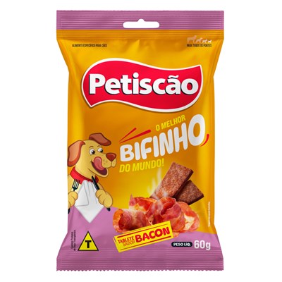 Bifinho Petiscão Tablete de Bacon 60gr para Cães