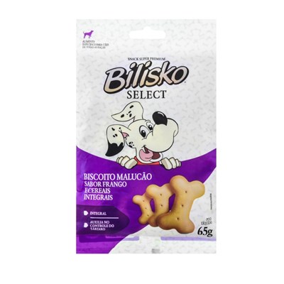 Biscoito Bilisko Malucão Frango e Cereais Integrais para Cachorro 65gr
