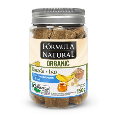 Produto Biscoito Fórmula Natural Organic Banana, Aveia e Mel para Cães Adultos 150 gr
