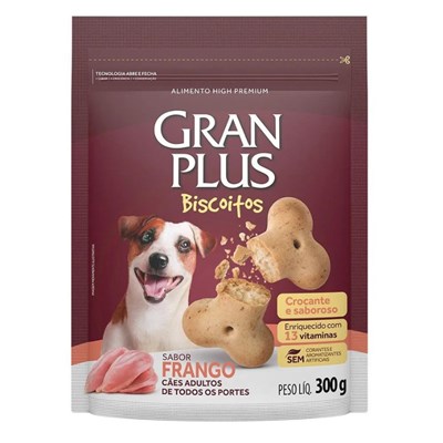 Biscoito Granplus Cães Adultos Sabor Frango 300gr