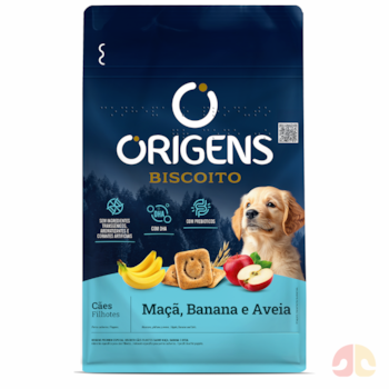 Biscoito Origens sabor Banana, Maça e Aveia para cachorros filhotes 300gr - Imagem principal