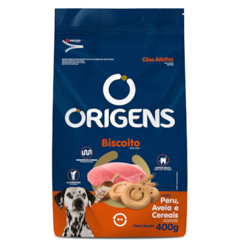 Biscoito Origens sabor Peru, Aveia e Cereais para cachorros adultos 400gr - Imagem principal