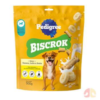 Biscoito Pedigree Biscrok Sabor Banana, Leite e Aveia 500g Para Cães Adultos Raças Pequenas - Imagem principal