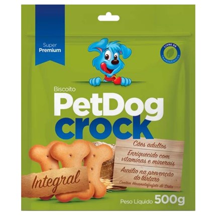 Biscoito Pet Dog Crock Integral para Cachorros 500gr