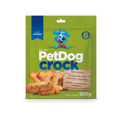 Biscoito Pet Dog Crock Integral para Cães 500gr