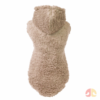 Blusa Sherpa com Capuz Fábrica Pet Bege P para Cães - Imagem principal