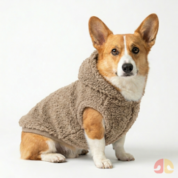 Blusa Sherpa com Capuz Fábrica Pet Bege P para Cães - Imagem principal