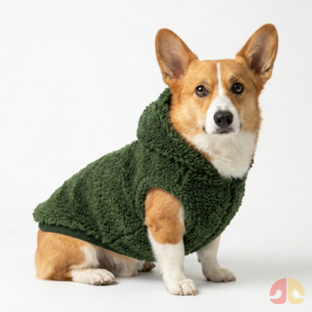 Blusa Sherpa com Capuz Fábrica Pet Verde M para Cães - Imagem principal