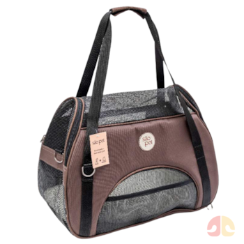 Bolsa de Transporte São Pet Atenas Nylon 600 Marrom para Cães e Gatos de 7kg - Imagem principal