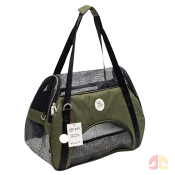 Bolsa de Transporte São Pet Atenas Nylon 600 Verde para Cães e Gatos de 7kg - Imagem principal