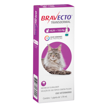 Bravecto Transdermal Antipulgas e Carrapatos para Gatos 500 mg 6,25 a 12,5 kg - Imagem principal