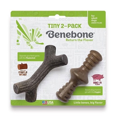 Brinquedo Benebone Tiny 2-Pack Bacon para Cães