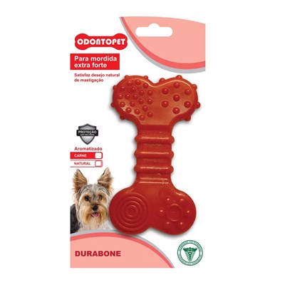 Brinquedo Durabone Flat Odontopet para Cães Vermelho Pet Flex P