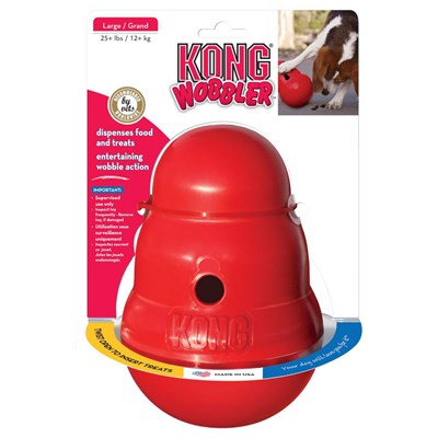 Brinquedo Interativo Kong Woobler Porta Petiscos P para Cães