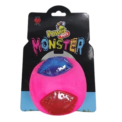 Brinquedo Pets Brasil Bola Maluca rosa com led 7,0 cm