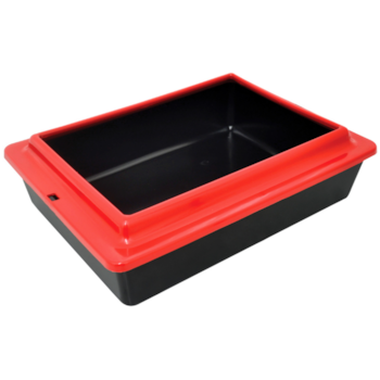 Caixa de Areia Sanitário Higiênico Bandeja Preta São Pet com Borda Vermelha 44,5x34x13cm - Imagem principal