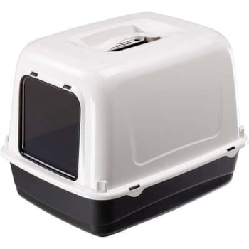 Caixa de Areia Sanitário Higiênico Fechado Ferplast Clear para Gatos N10 Preta - Imagem principal