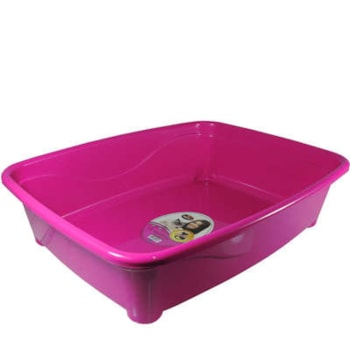Caixa de Areia Sanitário Higiênico Furacão Pet Classic Para Gatos Rosa - Imagem principal