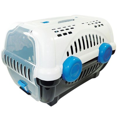 Caixa de Transporte Furacão Pet Luxo Branca e Azul N01