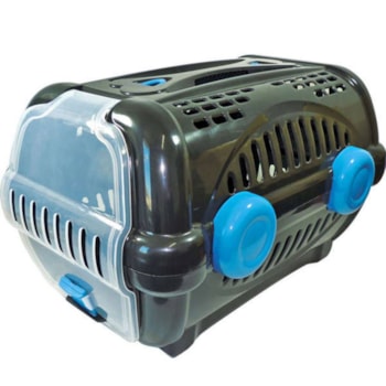 Caixa de Transporte Furacão Pet Luxo N02 Azul e Preto - Imagem principal