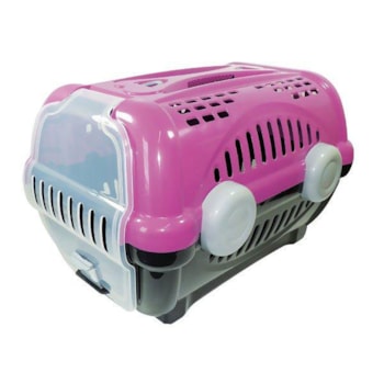 Caixa de Transporte Furacão Pet Luxo N02 Rosa - Imagem principal