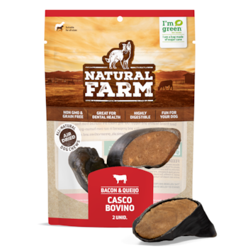 Casco Bovino Recheado Natural Farm Bacon e Queijo para Cães com 2 Unidades - Imagem principal